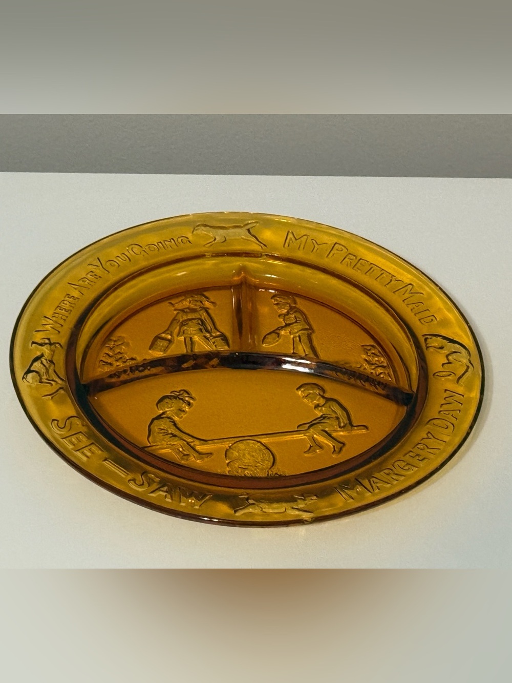 Indiana Glass Nursery Rhyme Child's Divided Plate